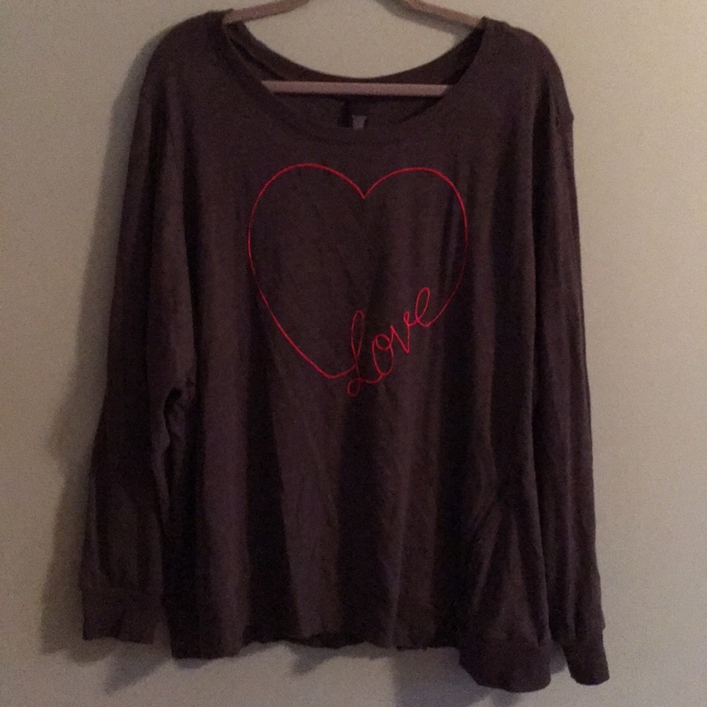 Embroidered love zip sweatshirt